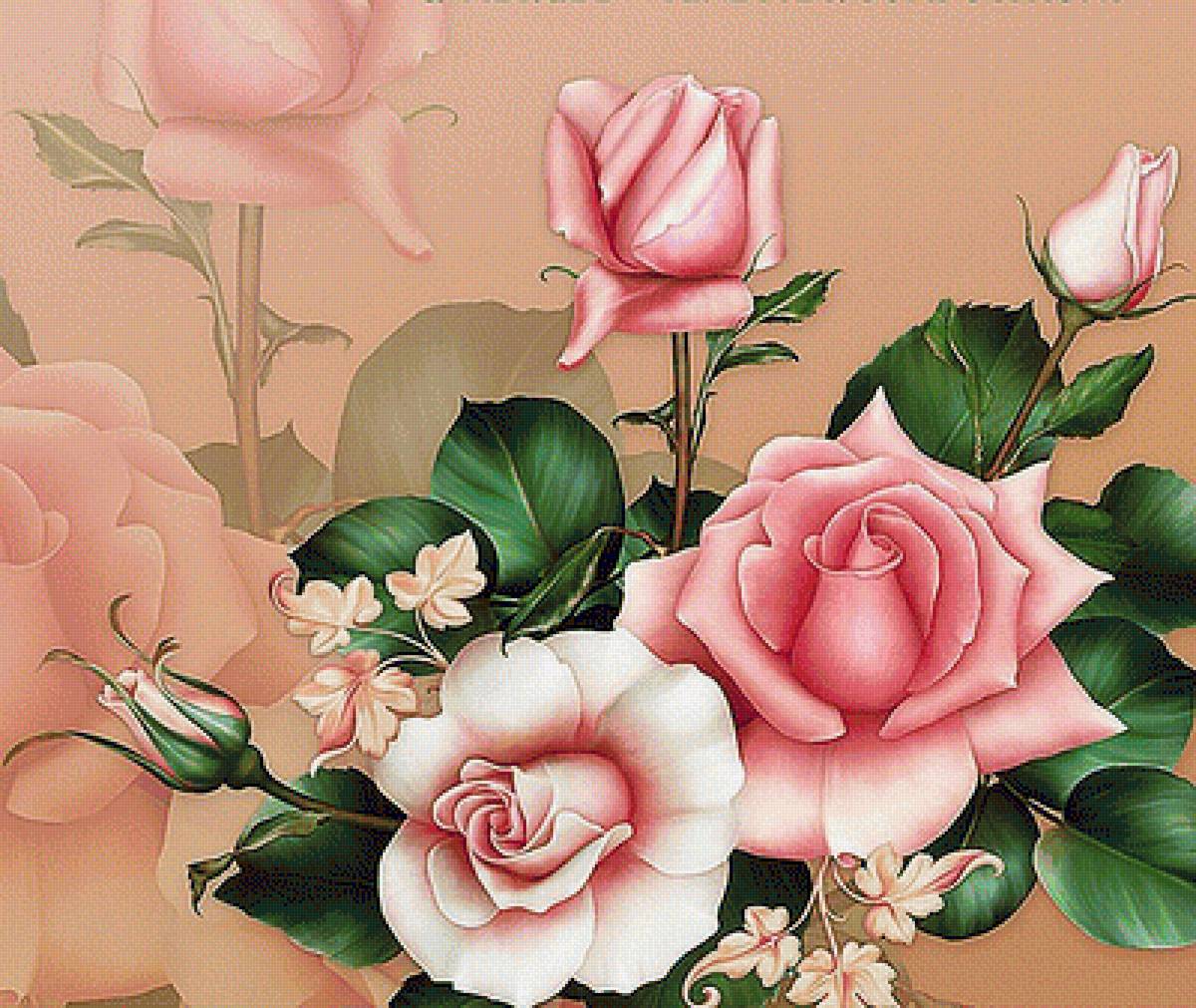 Розы - вышивка крестом - предпросмотр