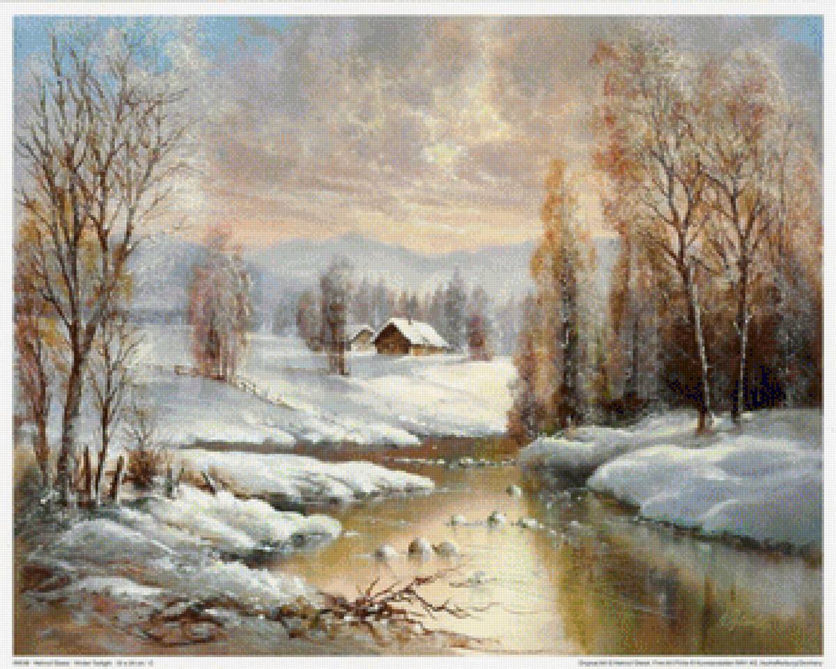 zima nad rzeką - предпросмотр