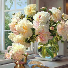 Схема вышивки «Нежные пионы»