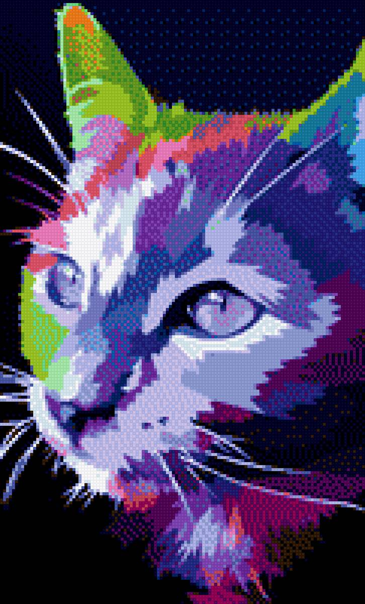 Радужный кот - радужные животные, кот - предпросмотр