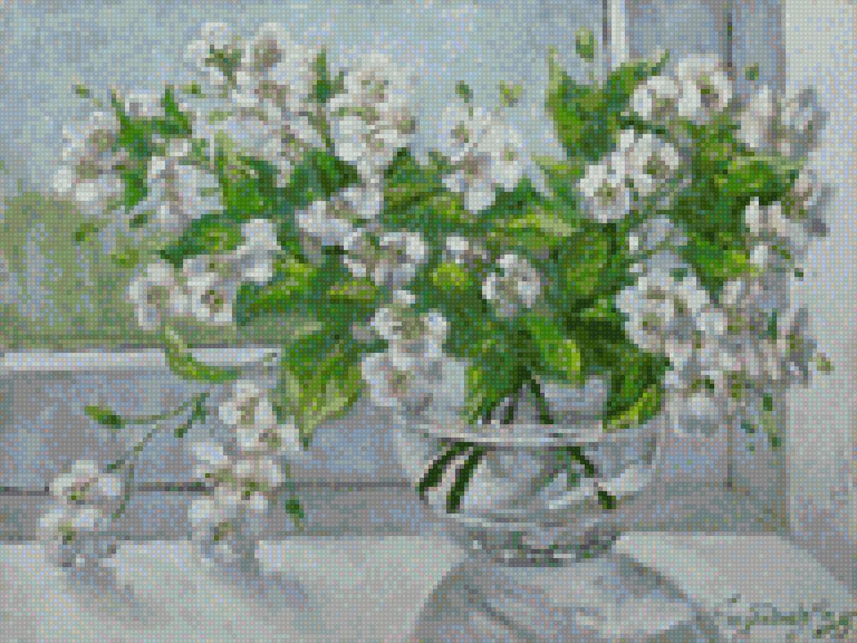 Жасмин - картина цветы - предпросмотр