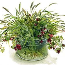 Схема вышивки «ягоды и травы фуджико»