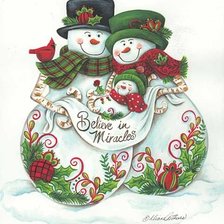 Схема вышивки «Сніговики»