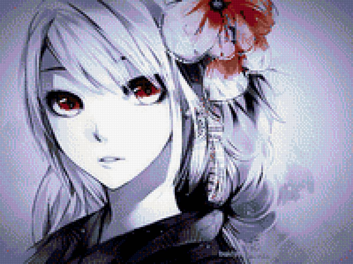 Девушка с цветком - девушка, аниме - предпросмотр