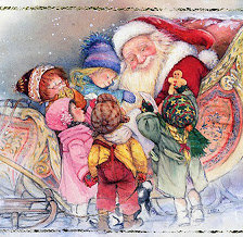 Оригинал схемы вышивки «Дедушка Мороз и дети» (№1448892)