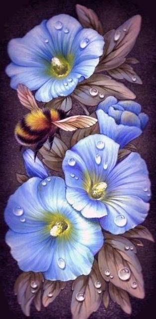 Мальва - мальва. шмель, природа, цветы - оригинал