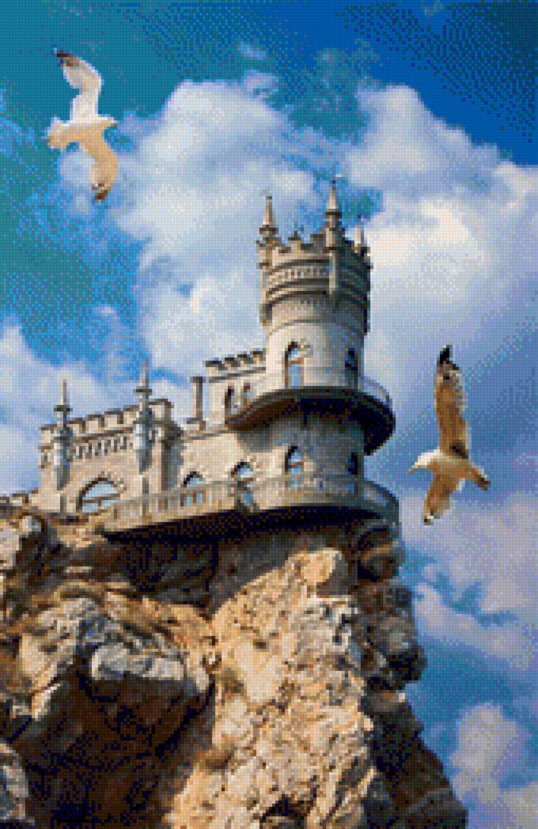 ласточкино гнездо - лето, чайки, крым, море, дворец - предпросмотр