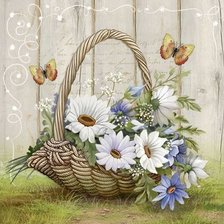 košík kvetov