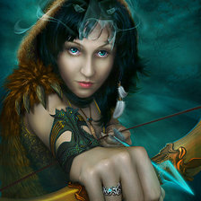 Схема вышивки «богиня охоты»