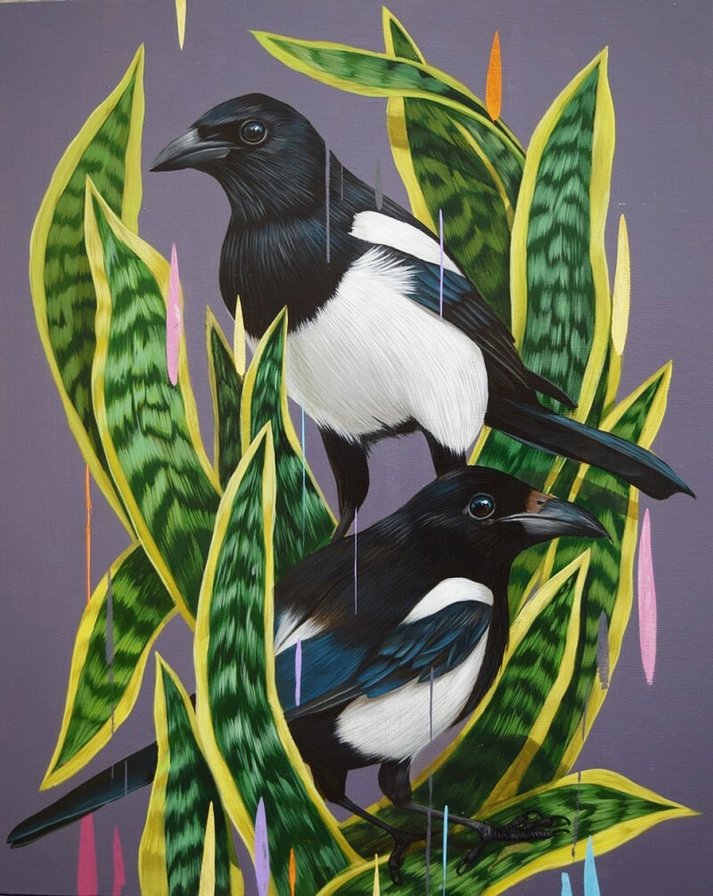 Сороки - вышивка крестом - оригинал