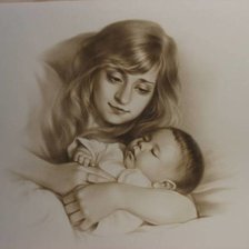 Оригинал схемы вышивки «Мать и дитя» (№1452701)