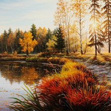 Схема вышивки «"Золотая осень "пейзаж»