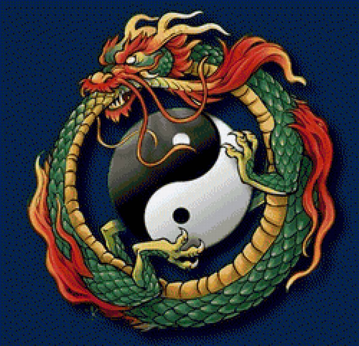 Инь-янь - дракон, инь-янь - предпросмотр