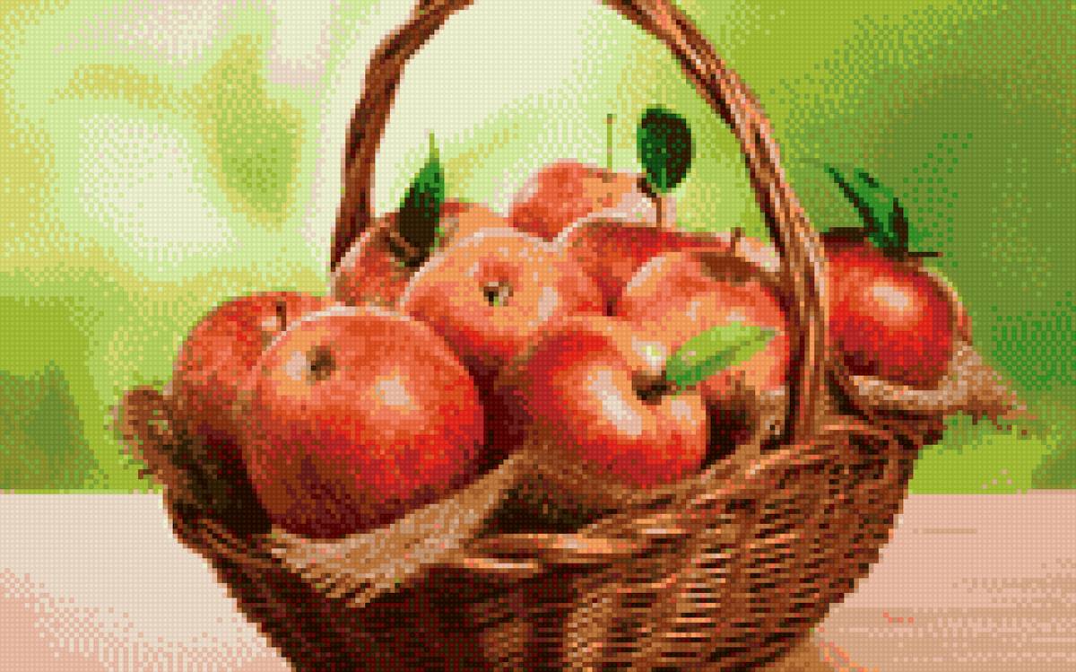 яблоки - корзина, яблоки, натюрморт, фрукты - предпросмотр