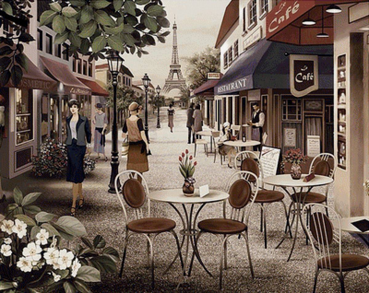 Стиль жизни - пейзаж, цветы, дома, кафе, город, париж - предпросмотр