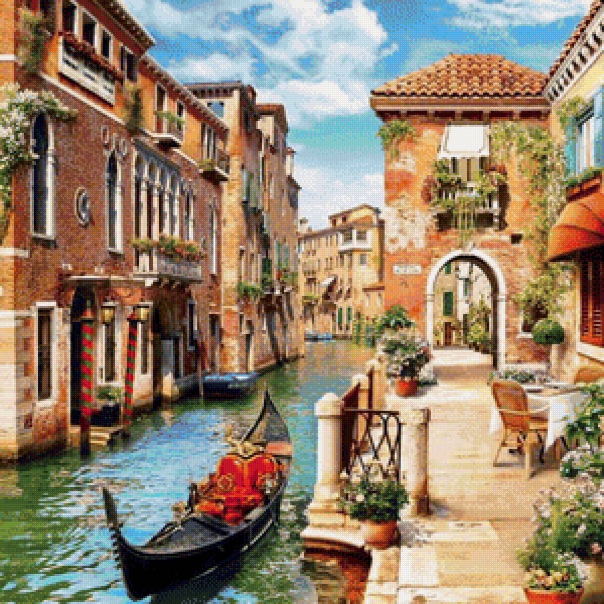 Венеция в цветах - канал венеция пейзаж - предпросмотр