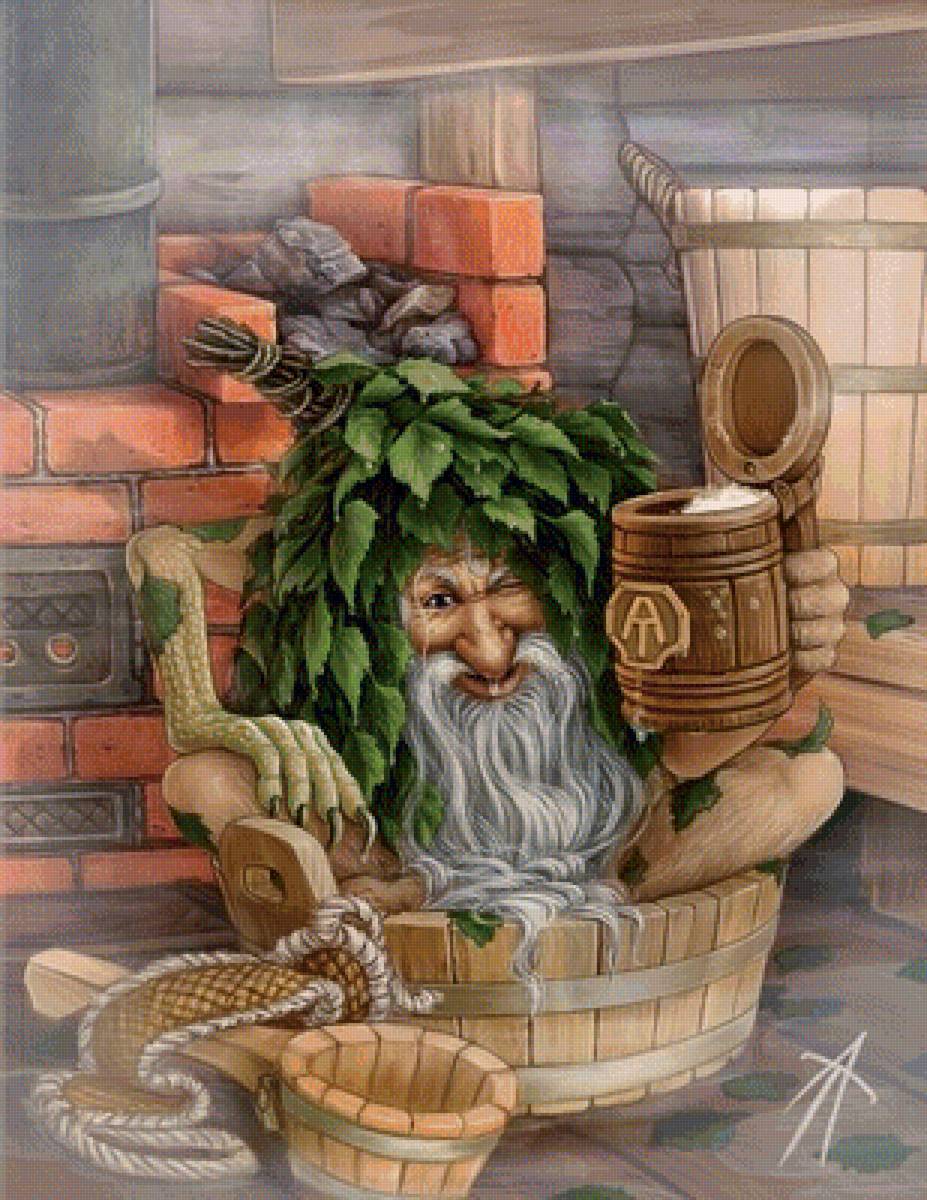 Банник - аржевитин, арт, сказка, фэнтези, дух, банник, духи - предпросмотр