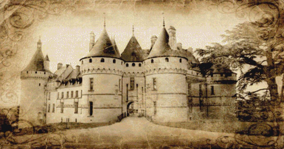 Замок v2 - крепость, замок, средневековье, монохром - предпросмотр