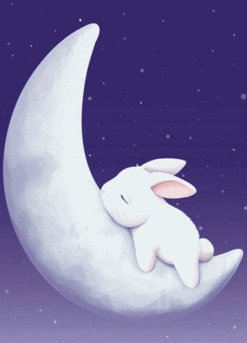 Зайка на луне - зайчик, сон, спокойной ночи, звезды, зайка, ночь, луна - оригинал
