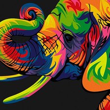 Схема вышивки «цветной слон»