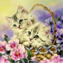 Схема вышивки «Котята»