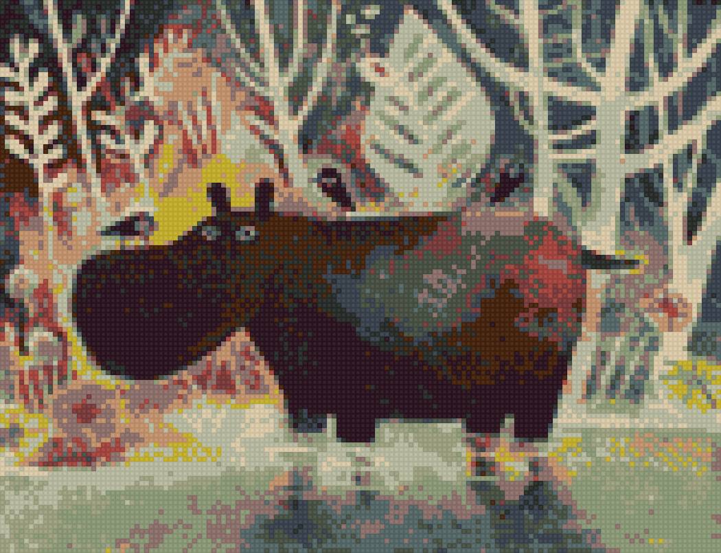 Бегемот - лес, животные - предпросмотр