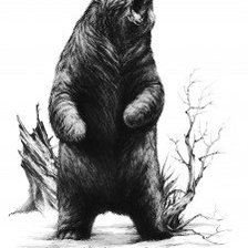 Схема вышивки «мишка в стойке»