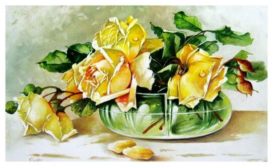 Розы - вышивка крестом - оригинал