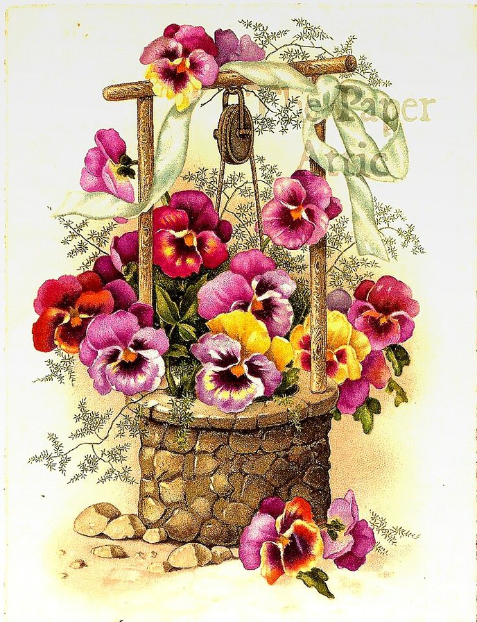 Анютины глазки - вышивка крестом - оригинал