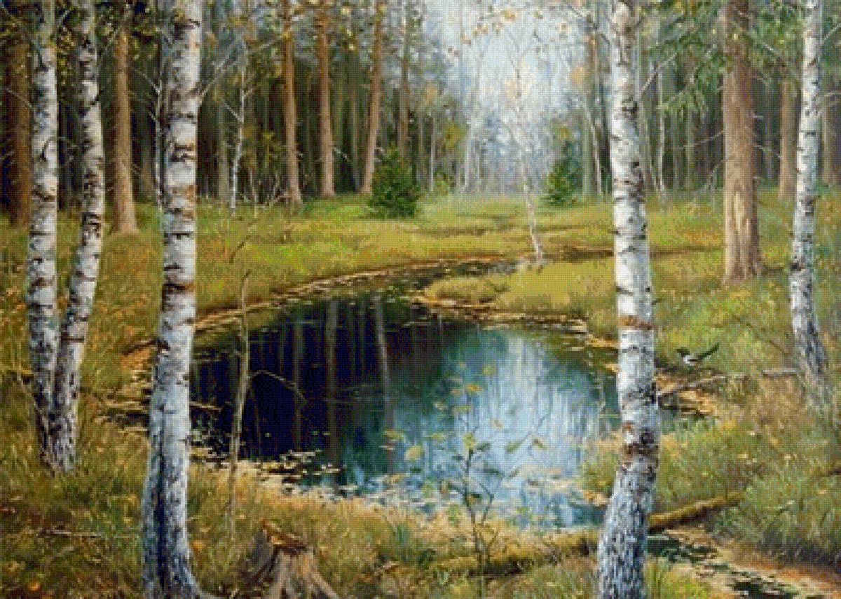 в лесу - река, пейзаж, природа - предпросмотр