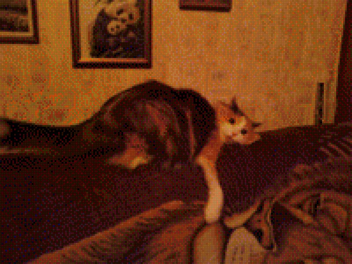 Софа - триколор, кошка, игра - предпросмотр