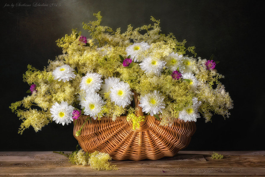 полевые цветы корзина - мама - оригинал