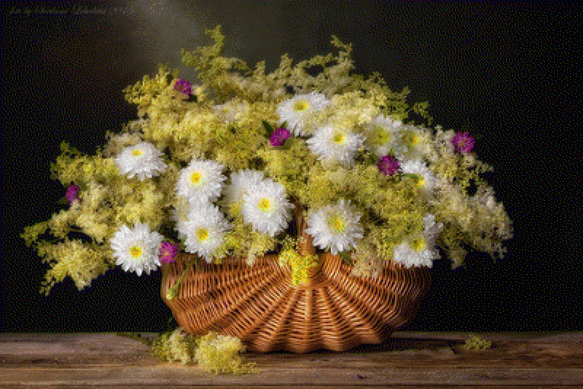 полевые цветы корзина - мама - предпросмотр