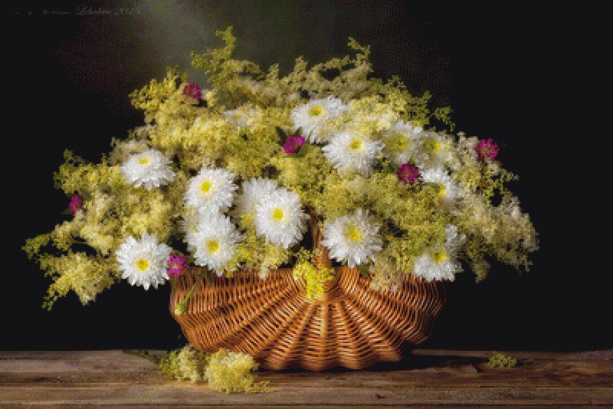 полевые цветы корзина - мама - предпросмотр