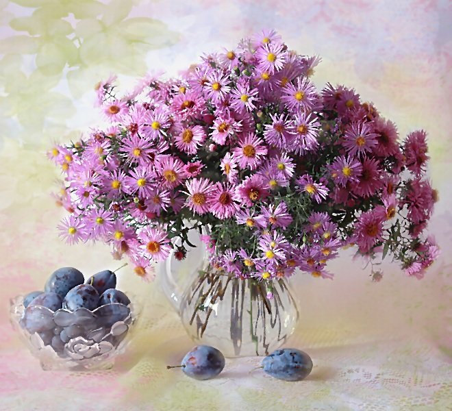 НАТЮРМОРТ - осение цветы, натюрморт для кухни - оригинал