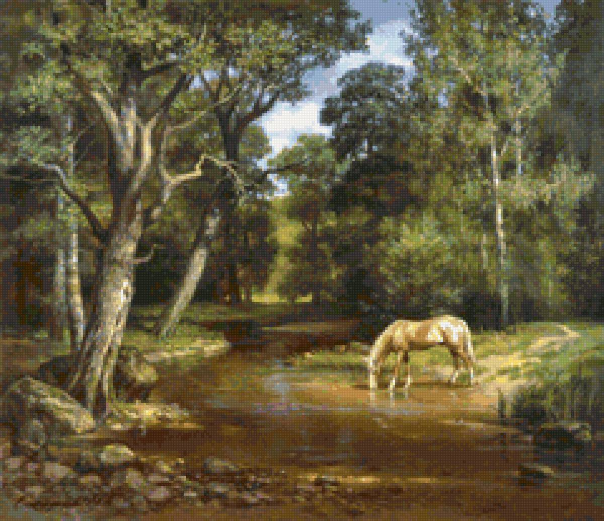 №1469941 - пейзаж, лес, времена года, река, животные, природа, лето - предпросмотр