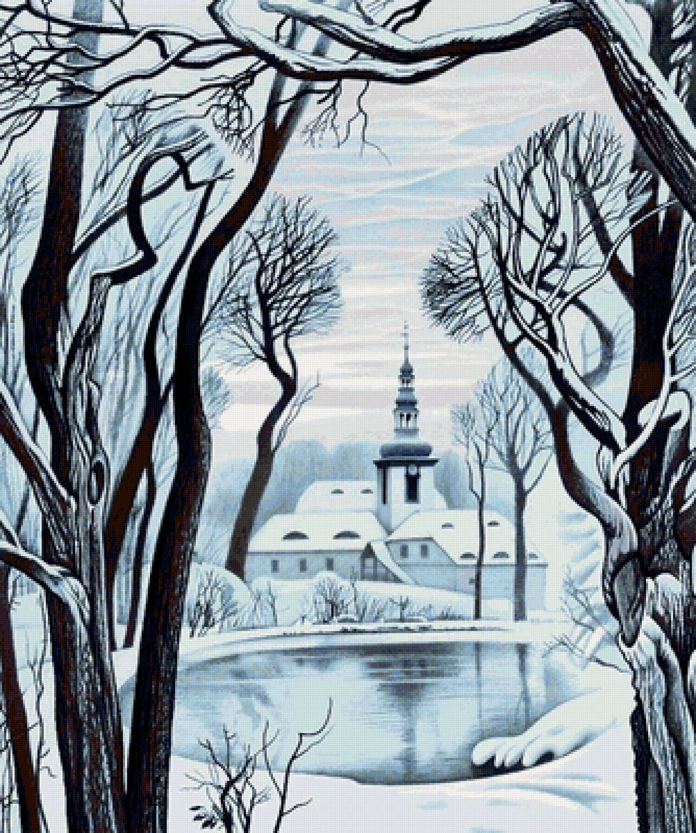 Зимний пейзаж - предпросмотр