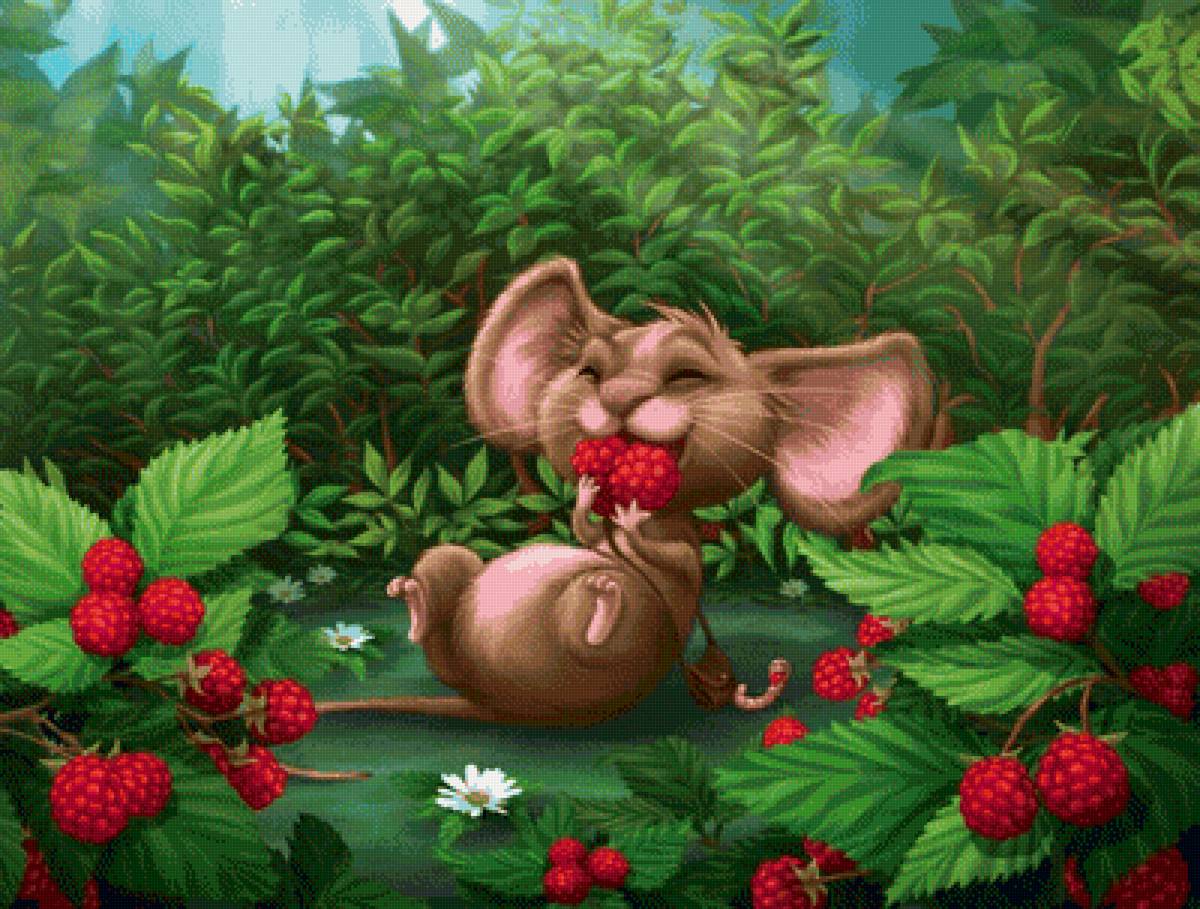 малиновая поляна - ягода, сказка, мышка - предпросмотр