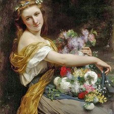 Схема вышивки «девушка с цветами»