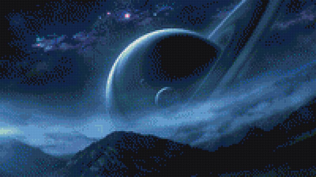 Космос - планета, звезды, кольца, космос, фентези - предпросмотр