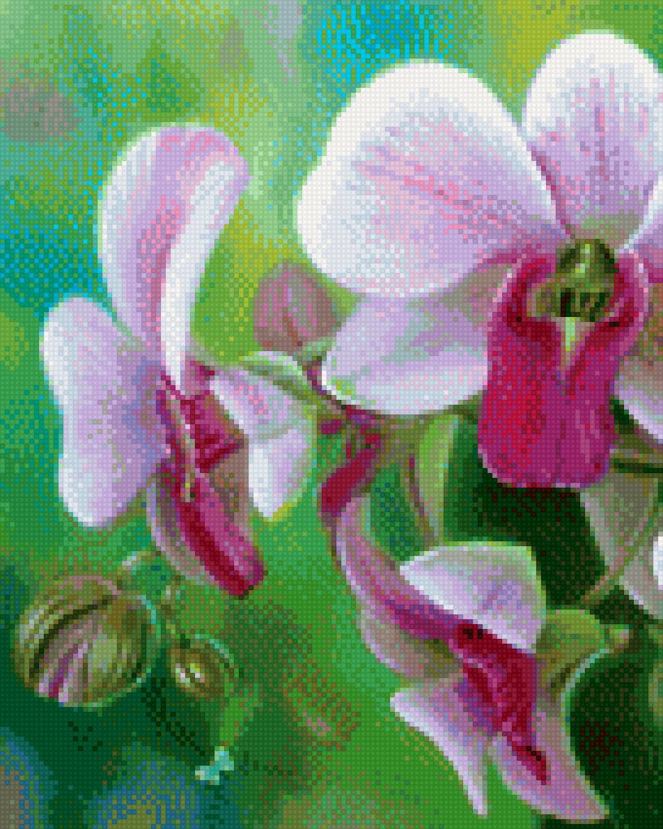 Орхидея для подушки1 - подушка, цветы, вышивка для наволочек, орхидея - предпросмотр