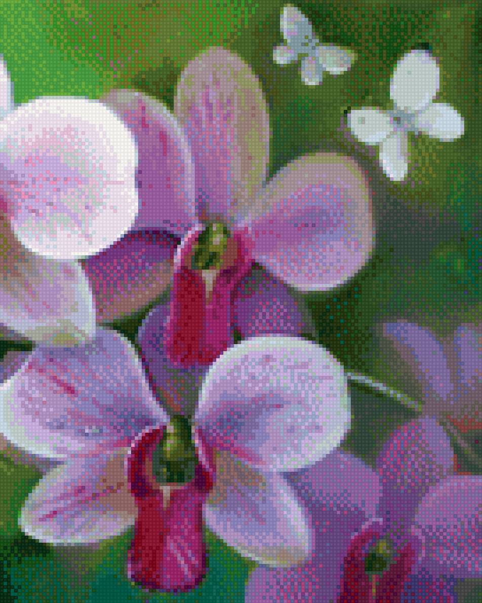 Орхидея для подушки 2 - орхидея, подушка, цветы, вышивка для наволочек - предпросмотр