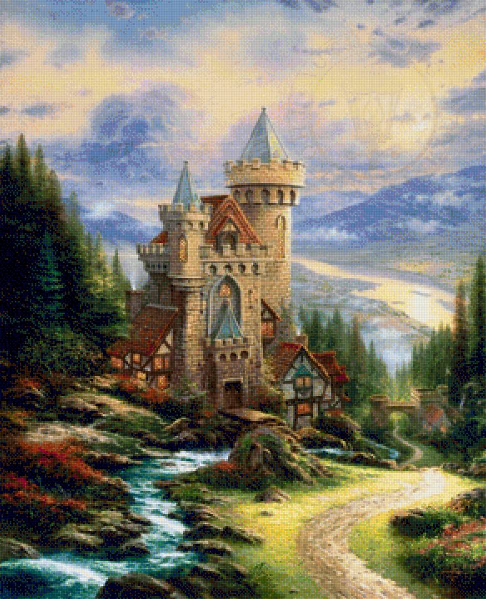 Замок - вышивка крестом - предпросмотр