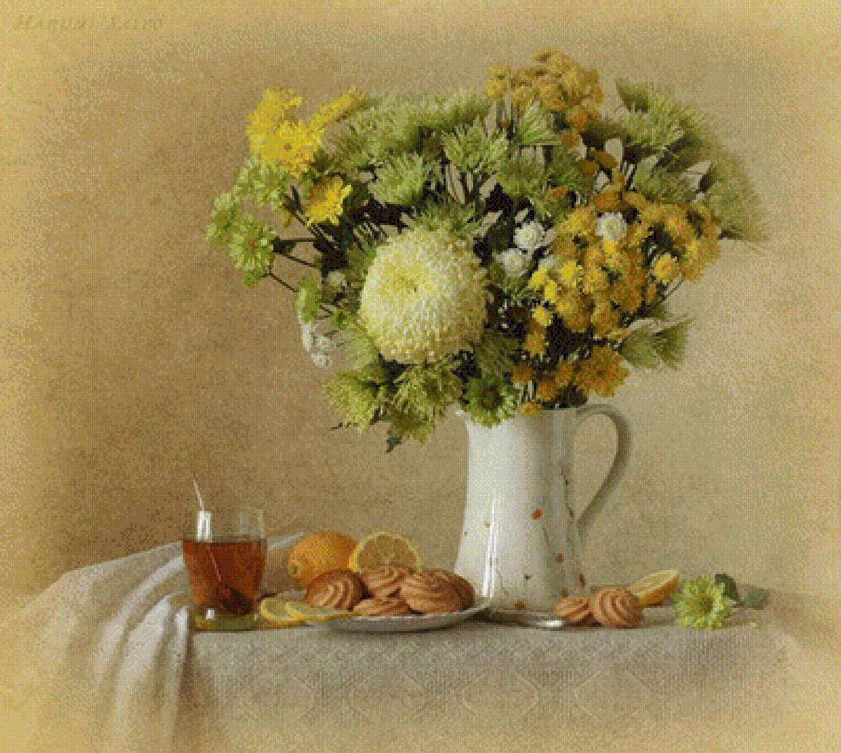 БУКЕТ ЦВЕТОВ - натюрморт, букет цветов - предпросмотр