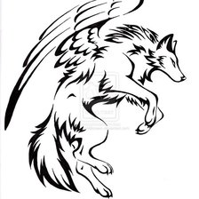 Схема вышивки «Волк-ангел»