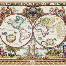 Схема вышивки «старинная карта мира»