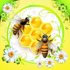 Схема вышивки «Пчелы, мед»