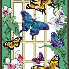 Схема вышивки «бабочки у окна»