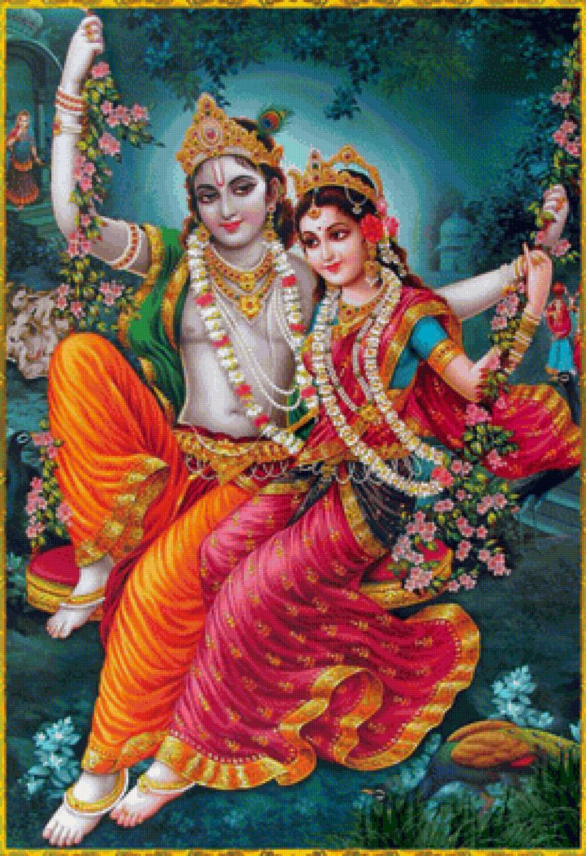 на качелях - цветы, инданки, люди - предпросмотр