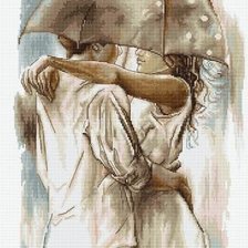 Схема вышивки «пара под зонтом»